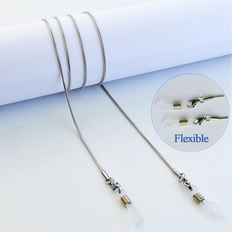 Jmkcoz Stainless Steel Eyeglass Holder Chain 80cm Eyeglass Necklace Chain - Image 3