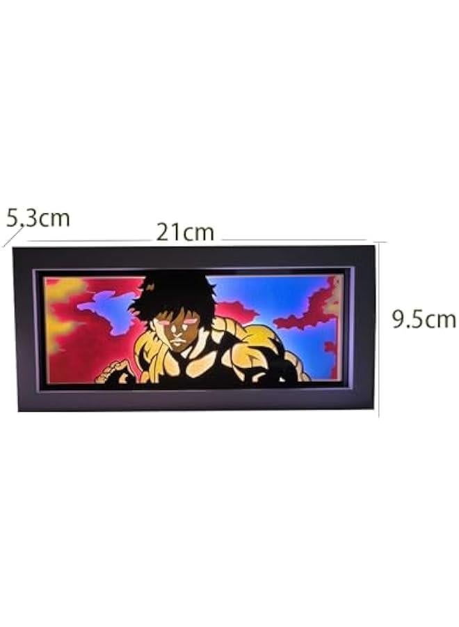 مصباح الأنمي هانما يوجيرو بإضاءة صندوق قص الورق، مصباح نحت ورق ثلاثي الأبعاد، صندوق ظل، إطار LED، مصباح ليلي بتغير 16 لون، ديكور غرفة نوم، هدايا عيد الميلاد - Image 3