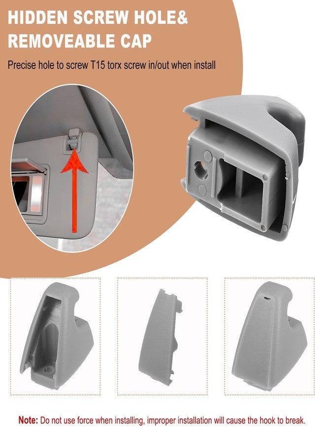 Wevdn 2 PCS Sun Visor Support Retainer Clip, 95994975 95994976 Sun Visor Hook Clip Bracket Replacement, Sunvisor Holder Hook for Cruze 2011-2016 Verano 2012-2017, Car Accessories (Gray) - Image 3