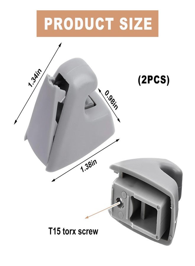 Wevdn 2 PCS Sun Visor Support Retainer Clip, 95994975 95994976 Sun Visor Hook Clip Bracket Replacement, Sunvisor Holder Hook for Cruze 2011-2016 Verano 2012-2017, Car Accessories (Gray) - Image 2