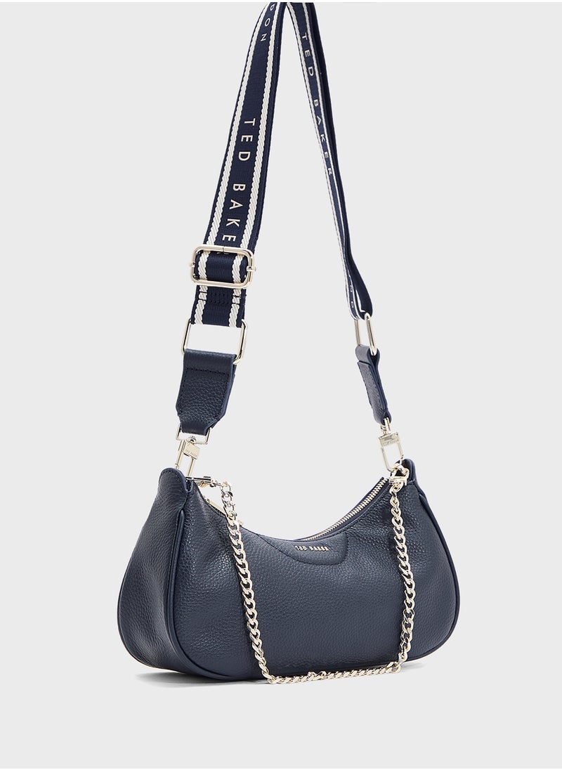 ESSIY Webbing Leather Crossbody Bag
