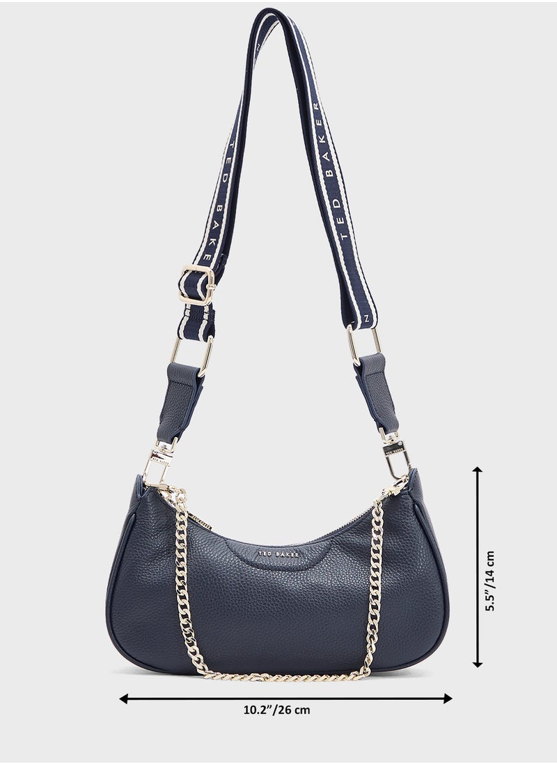 ESSIY Webbing Leather Crossbody Bag