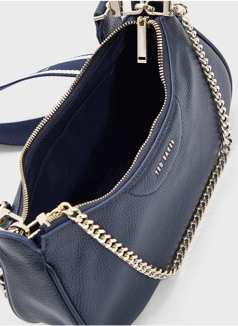 ESSIY Webbing Leather Crossbody Bag