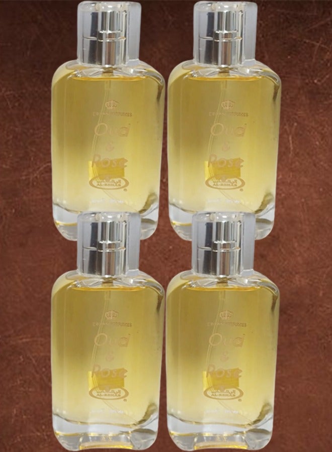 Alrehab 4 Pieces Oud And Rose Perfume 50ml EDP - Image 1