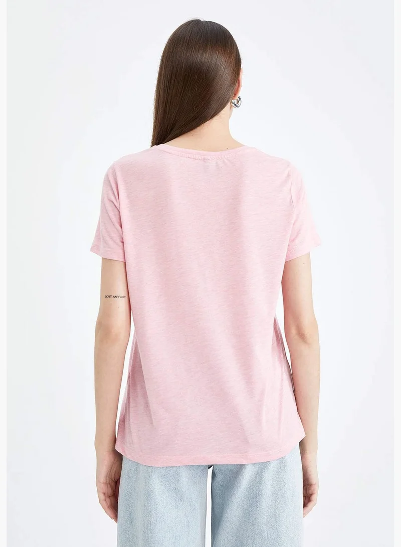 DeFacto Woman Crew Neck Knitted Short Sleeve T-Shirt