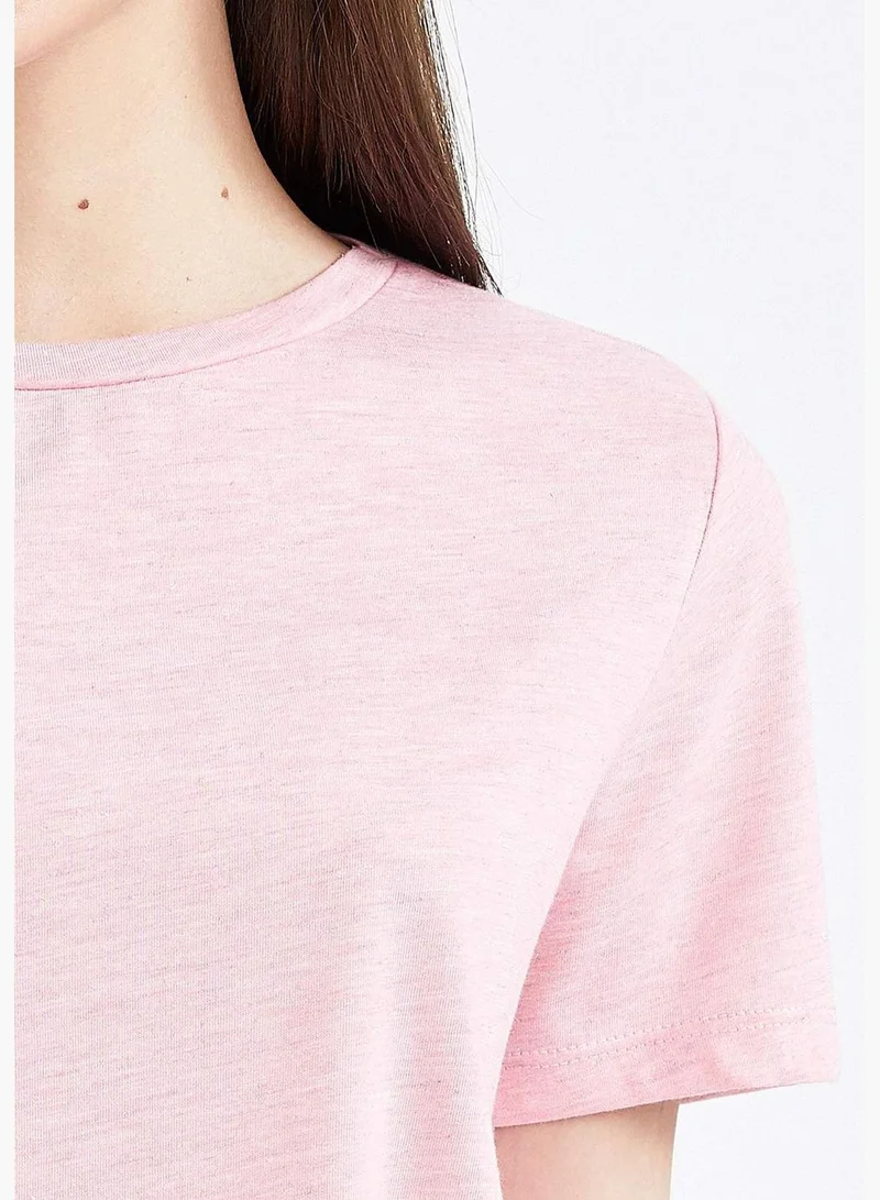DeFacto Woman Crew Neck Knitted Short Sleeve T-Shirt