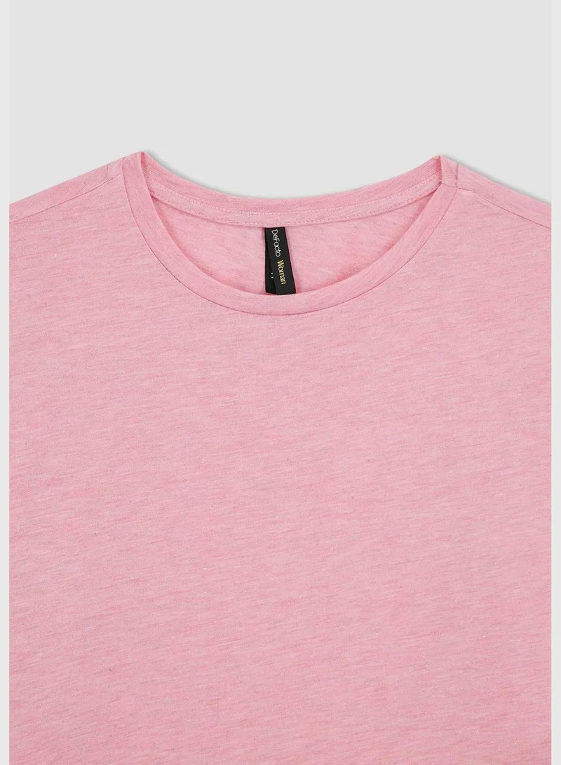 DeFacto Woman Crew Neck Knitted Short Sleeve T-Shirt