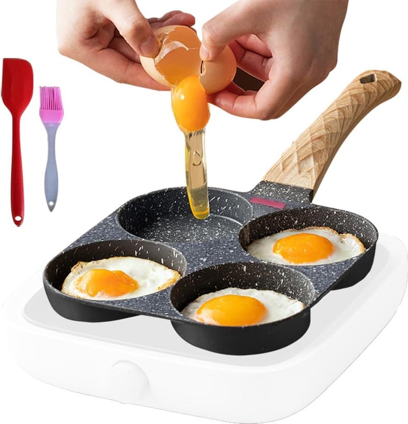 gluckluz Nonstick Egg Frying Pan of 4 Cups, Healthy Granite Heart Breakfast Pan Saucepan Pancake Pan for Gas and Induction Stove Tops Cookware Omelette Pan Cooker Kitchen Tool Indoor Outdoor Camping - Image 1