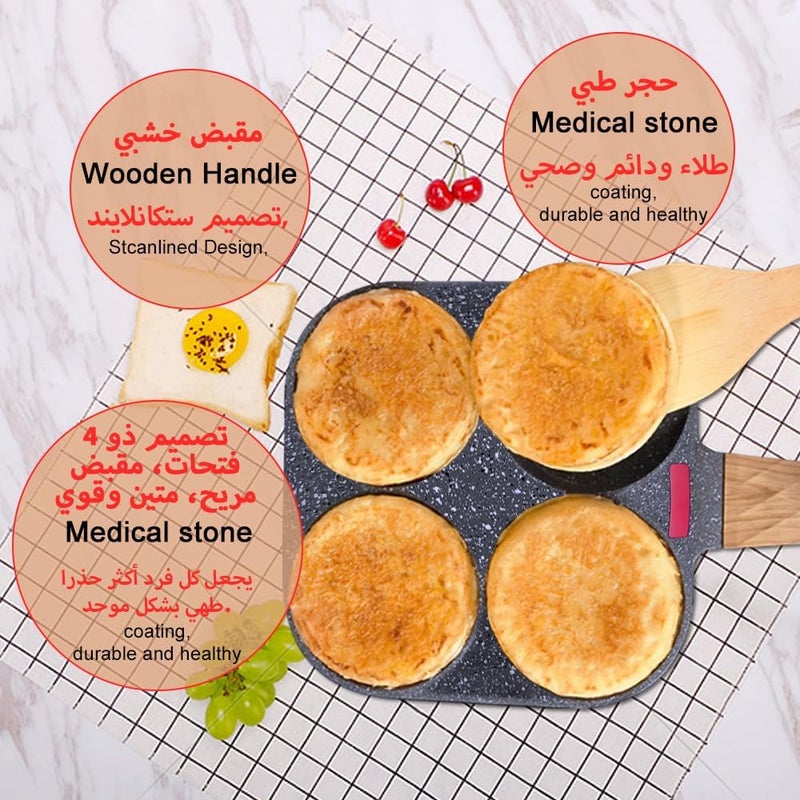 gluckluz Nonstick Egg Frying Pan of 4 Cups, Healthy Granite Heart Breakfast Pan Saucepan Pancake Pan for Gas and Induction Stove Tops Cookware Omelette Pan Cooker Kitchen Tool Indoor Outdoor Camping - Image 4
