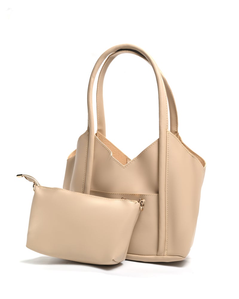 Modern Leather Shoulder Bag With Double Handles - Image 1
