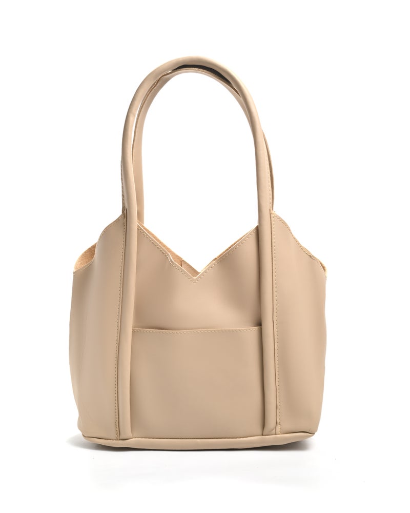 Modern Leather Shoulder Bag With Double Handles - Image 3