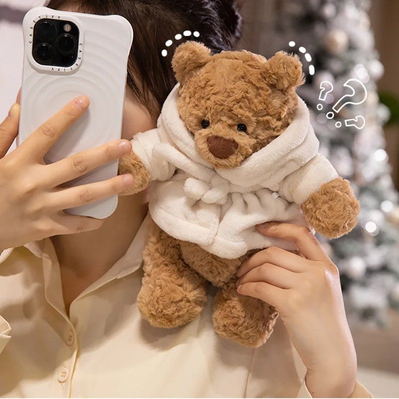 Y&D Fun Hand-Held Plush Doll Bouquet – Includes Penguin in Bathrobe, Barcelona Bear & Heart-Shaped Confession Dog | Adorable Stuffed Animal Toys for Gifts - Image 2