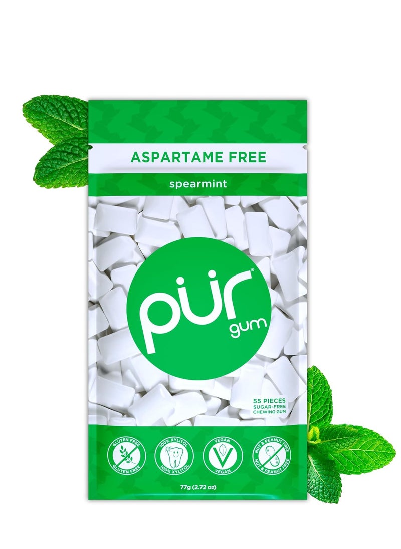 PUR Gum Aspartame and sugar free Spearmint 55 pieces  - Image 1