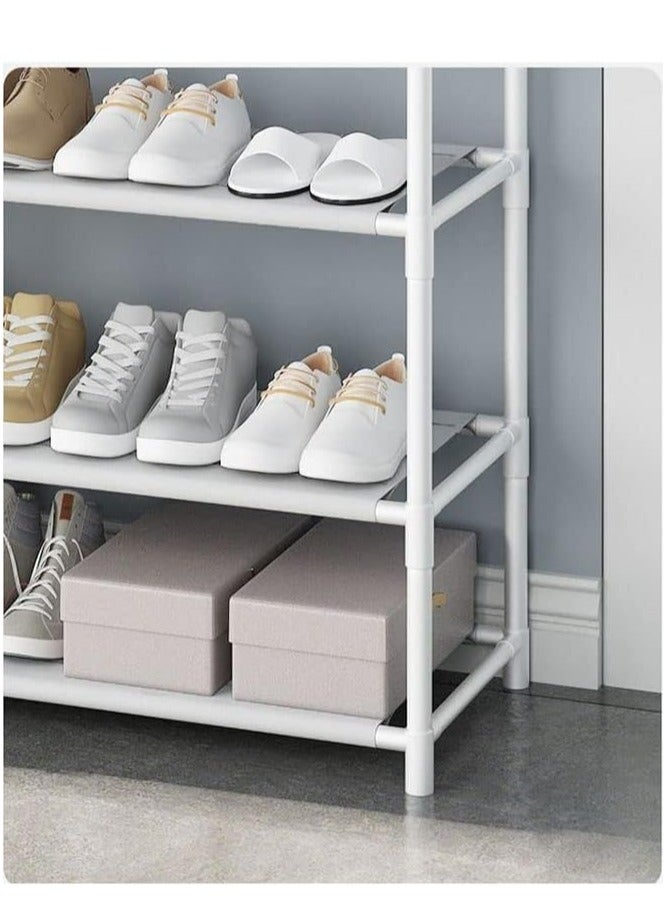 Mike Music 4-Tier Stainless Steel Coat And Shoes Rack For Home White 80x25.5x152.5cm - Image 4