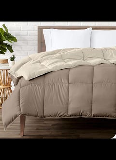 Home of linens Cotton - Reversible Heavy Comforter -2.8Kgs - Down Alternative Filling - (For Matress 100cm/120cm) - Size (180cm x 240cm) - Pastel x Cream  - Image 1