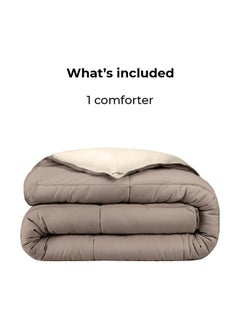 Home of linens Cotton - Reversible Heavy Comforter -2.8Kgs - Down Alternative Filling - (For Matress 100cm/120cm) - Size (180cm x 240cm) - Pastel x Cream  - Image 4