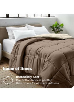 Home of linens Cotton - Reversible Heavy Comforter -2.8Kgs - Down Alternative Filling - (For Matress 100cm/120cm) - Size (180cm x 240cm) - Pastel x Cream  - Image 2