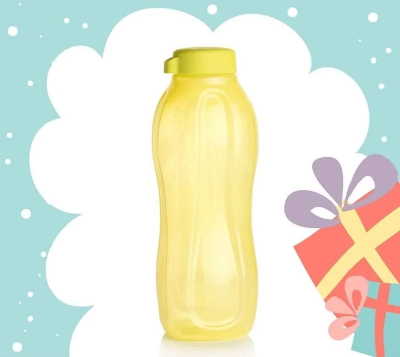 Tupperware Eco Bottle 1.5 Liter Yellow Screw Cap Water Bottle Water Bottle