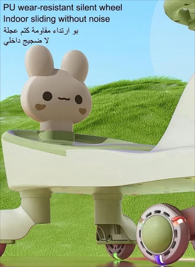 Ride On Toys,Can sit on anti rollover baby toy, slide bike, swing bike,Children's Swing Car With Music And Lighting Children's Toys Raise The Backrest Height Push Handle With Guardrail Anti Rollover Suitable For Children Aged 1-6 Boys And Girls - Image 5