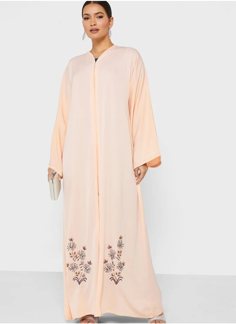 hayas closet Pastel Embellished Abaya