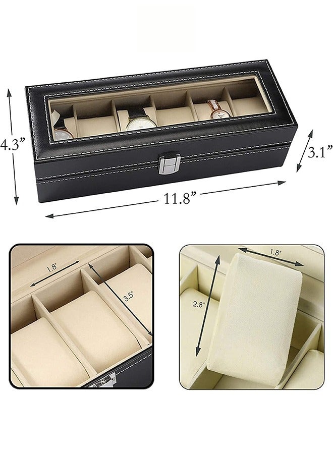 قسط الجلود ووتش مربع ، ووتش تخزين مربع ، 6 أرقام ووتش عرض مربع ، انفصال ووتش مربع ، الراقية ووتش جمع مربع - Image 2