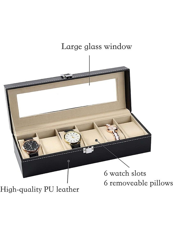 قسط الجلود ووتش مربع ، ووتش تخزين مربع ، 6 أرقام ووتش عرض مربع ، انفصال ووتش مربع ، الراقية ووتش جمع مربع - Image 3