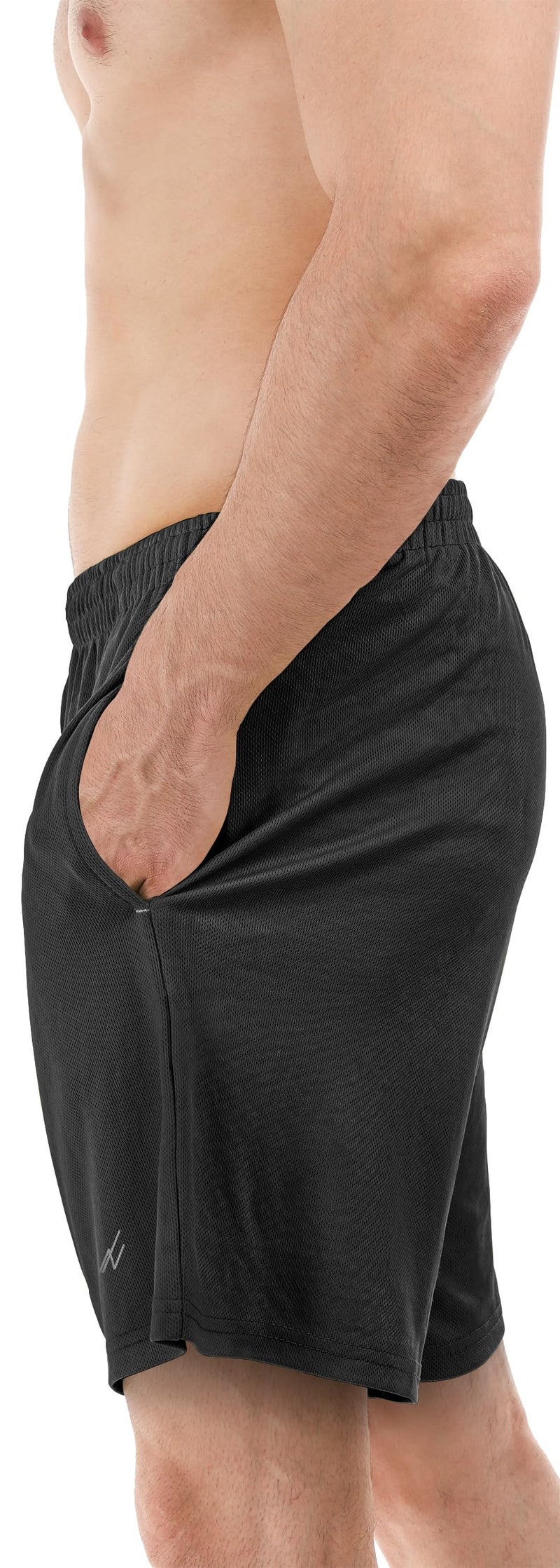 NY Threads Men's Athletic Shorts Quick Dry Loose-Fit Lightweight Running Workout Gym Shorts with Pockets, Medium, Black - Image 4
