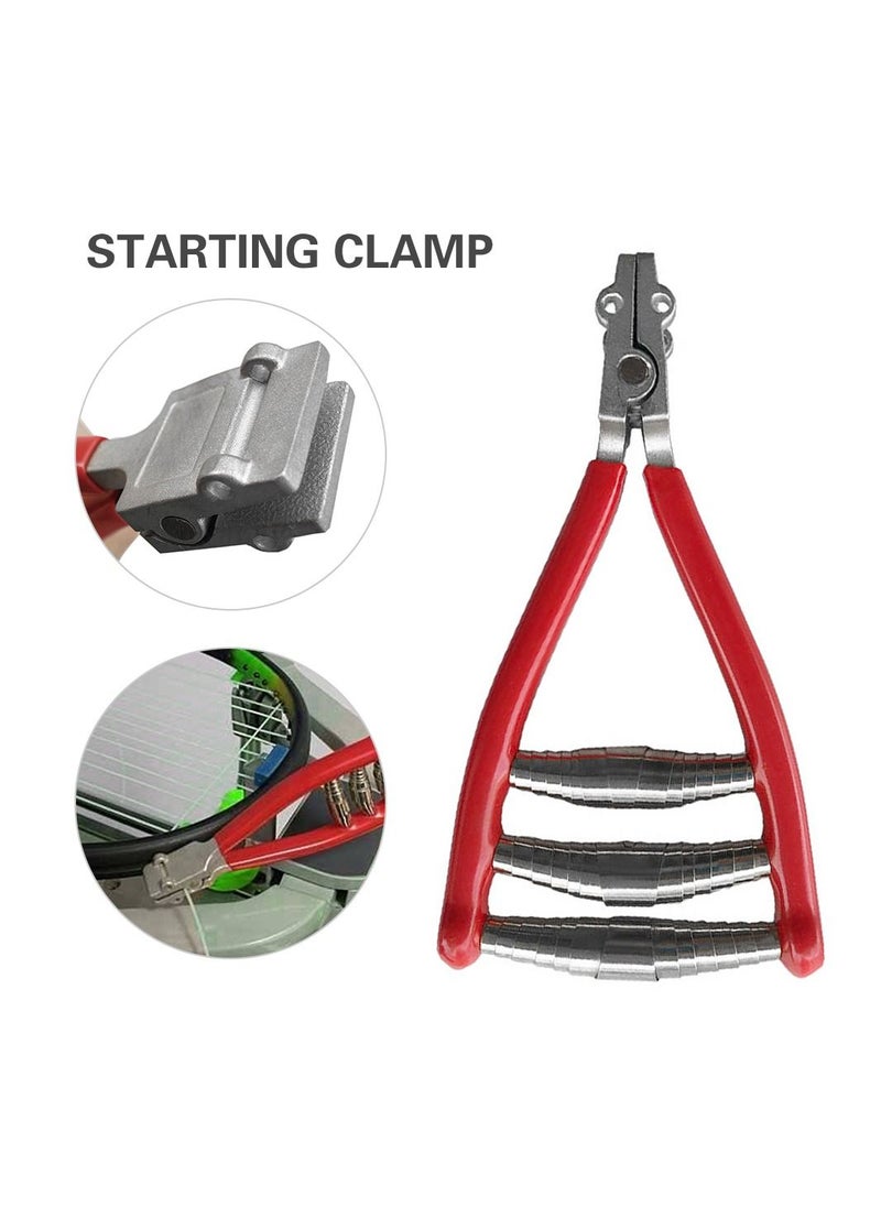 POWERTI - Badminton Racket Stringing Combo Tools with Starting Clamp Stringing Hook Nose Pliers Flying Clamp Straight - Image 1
