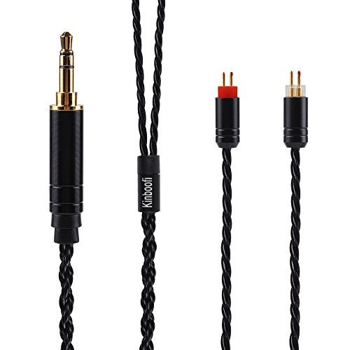 Kinboofi 6 Core Silver Plated Earphone Cable, Black Upgrade 2PIN Detachable Earphone Wire for AS10 ZS10 Pro ZS6 ZS10 ZSR ZST C10 TRN V80 V20 TFZ (3.5mm Audio Jack, 2 Pin) - Image 2