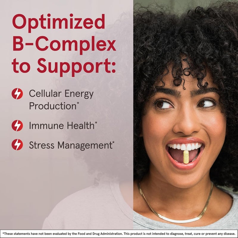 Jarrow Formulas BRight Optimized B Complex Featuring Vitamin B1 B2 B5 B6 B12 and B9 to Support Cellular Energy Immune Health and Stress Management 100 Veggie Capsules Up to a 100 Day Supply - Image 4