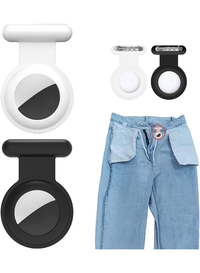 2 Pieces AirTag Holder with Safety, Hidden Wearable AirTag Case with Brooch Clip for Clothes of Kids, Teens, Elder - Image 1