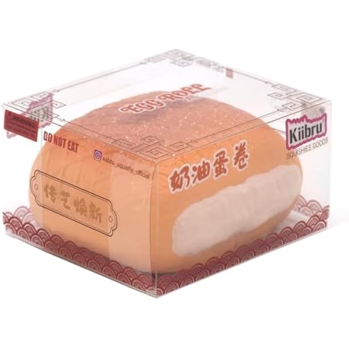 Kiibru Creamy Eggroll Squishy Toys Jumbo Chinese Tradidtional Pastry Squishies Scented Kids Collections (Bread) - Image 5