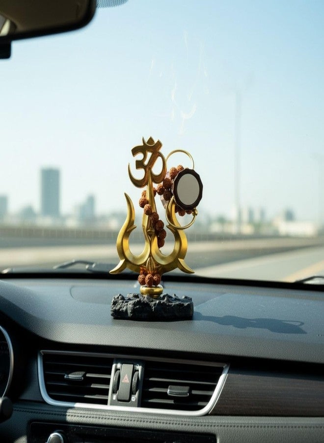 Tiny Shiny Traditional Trishul with Damru Showpiece | Shiva Trishul Idol for Car Dashboard, Pooja Room, Home Temple & Office Decor | Sacred Hindu Symbol for Mandir & Spiritual Gift - Image 4