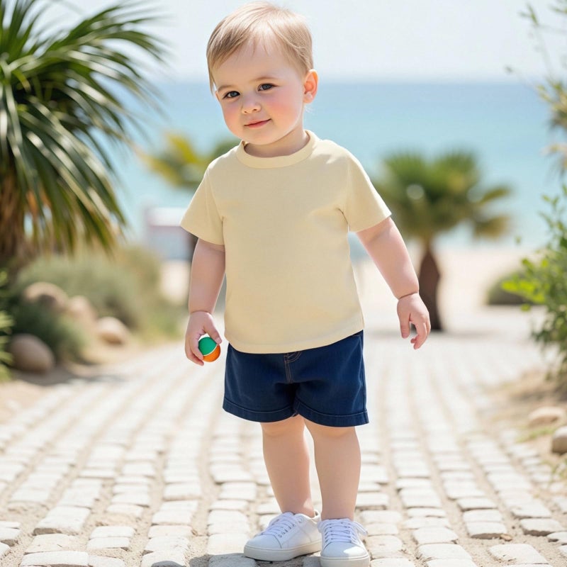 Kutterild Baby Boy 4-Pack Short Sleeve Crewneck T-Shirts Top Active Tee Toddler Boys' Solid/Striped Cotton T-Shirt (Multi-Color, 2-3 Years) - Image 5