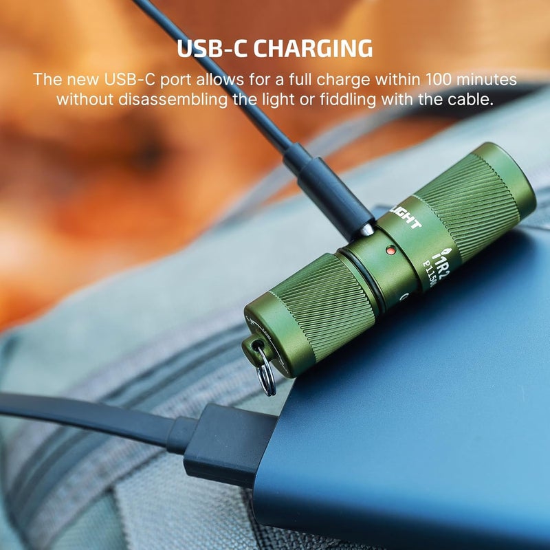 OLIGHT I1R 2 Pro EOS EDC Keychain Torch - 180 Lumens, USB Rechargeable, Compact LED Flashlight (OD Green) - Image 3