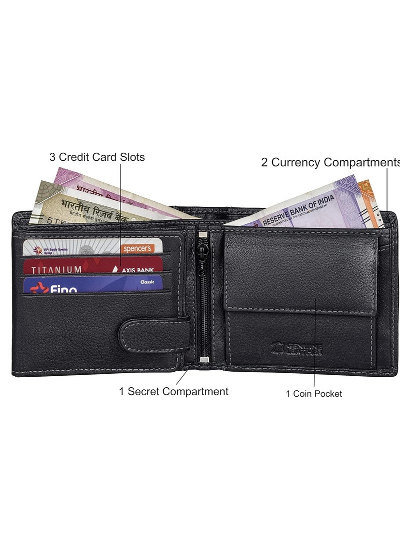 URBANFOREST URBAN FOREST Brian Black Leather Wallet & Black Casual Belt Combo Gift Set for Men - Image 5