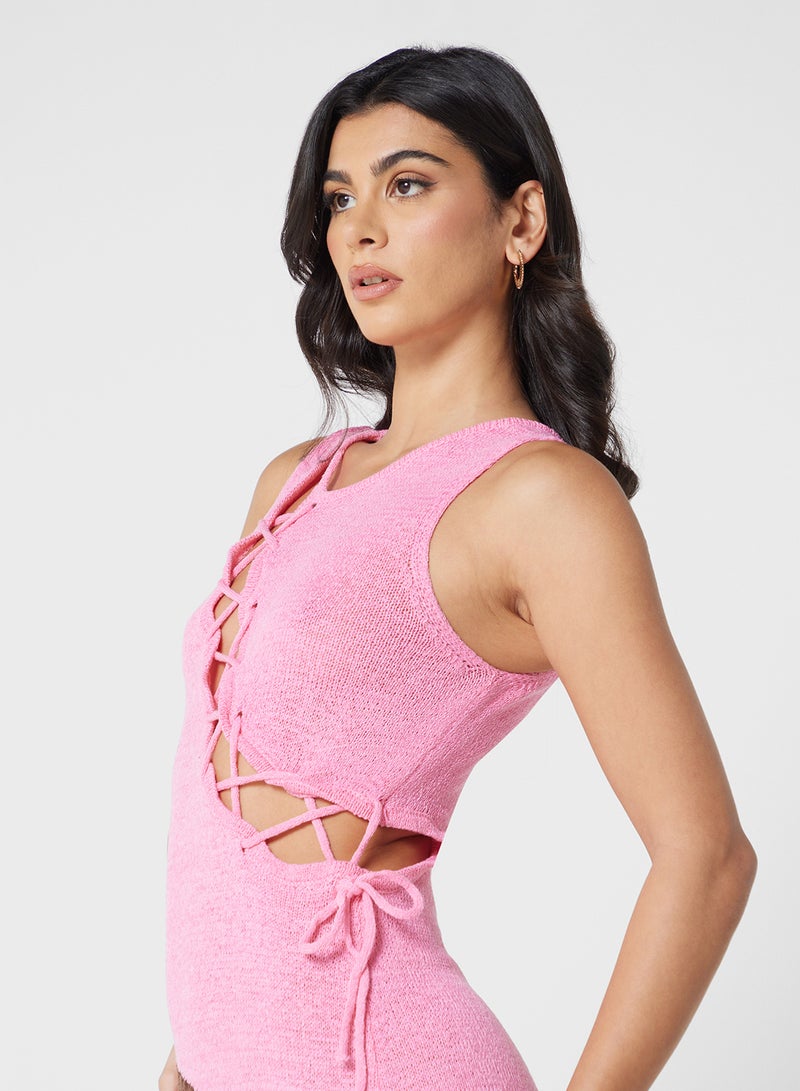 ايلا فستان بأربطة وألوان متضاربة - Image 3