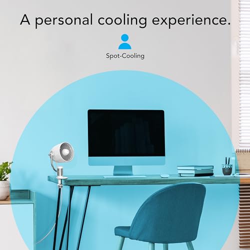 Vornado Pivot Clip Personal Air Circulator Fan with Multi-Surface Clip, Quiet Portable Fan for Office or Bedroom, 3 Speeds, Ice White - Image 2