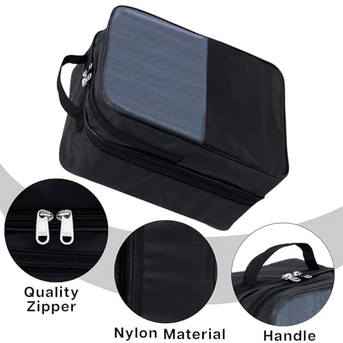 SNDIA 14 Inch 2 Pack Travel Shoe Bag Multipurpose Portable Travelling Shoe Storage Bag Footwear Organiser Bag - Black - Image 4