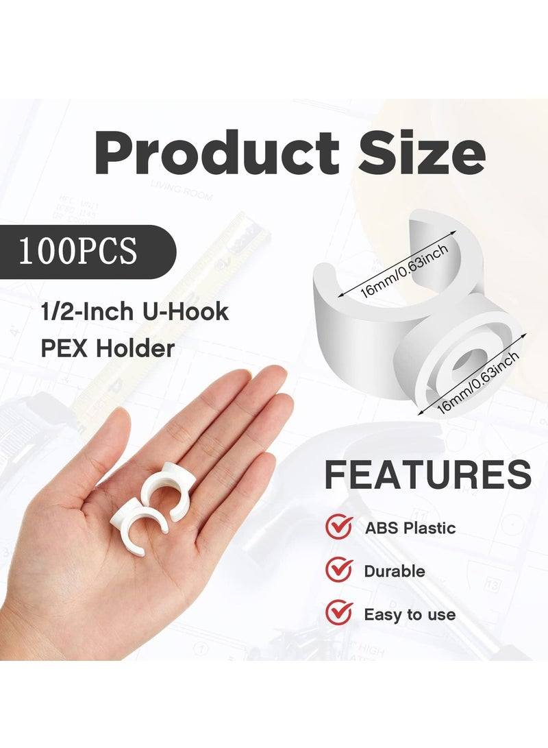 SYOSI 100Pcs PEX Pipe Clamps Holder 1/2 Inch Clips 16 mm PVC Water Support Hangers Socket - Image 2