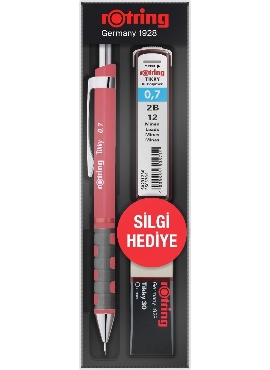 Rotring Tikky School Set Nib + Eraser Gift Versatile Set 0.7 Dusty Rose 
