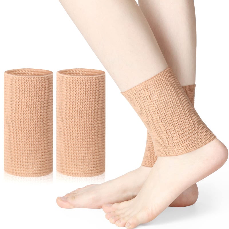 Zomiboo Ankle Gel Sleeves Padded Skate Socks Skateboard Accessories Ankle Pads Ankle Compression Sleeve Ankle Protector Brace for Figure Skating Riding Ski Ankle Protection Foot Support Socks (Nude) - Image 1
