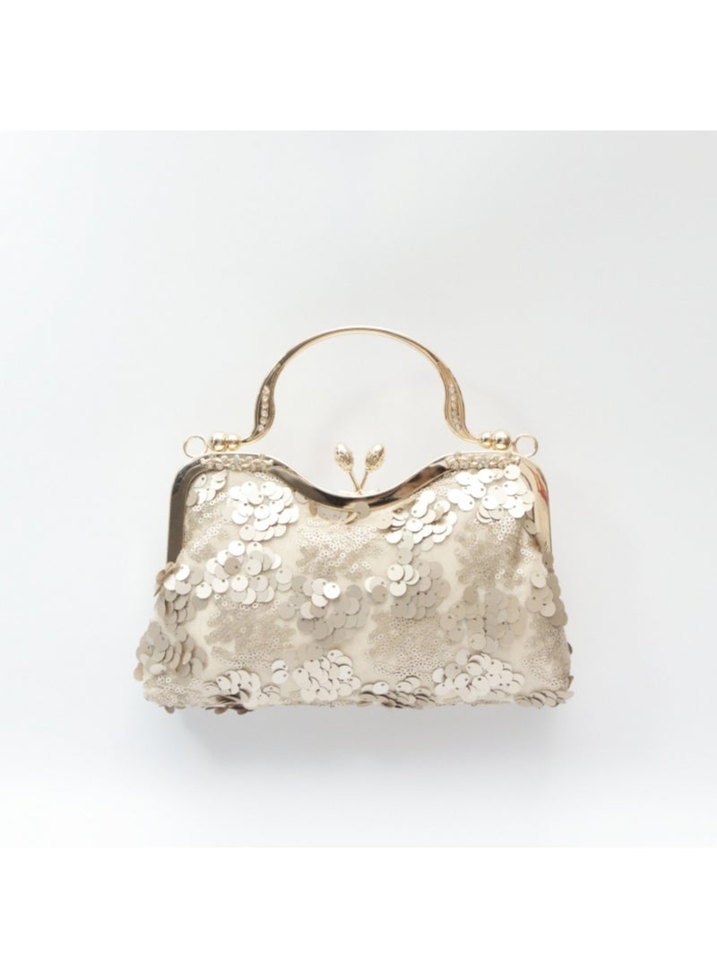 Women‘s Handbag Evening Bag Fashionable Sequin Clutch Vintage Shoulder Bag with Removable Chain Perfect for Weddings, Ramadan, Birthdays,Prom Party,Gift For Woman Girl Mother Teacher - Image 4