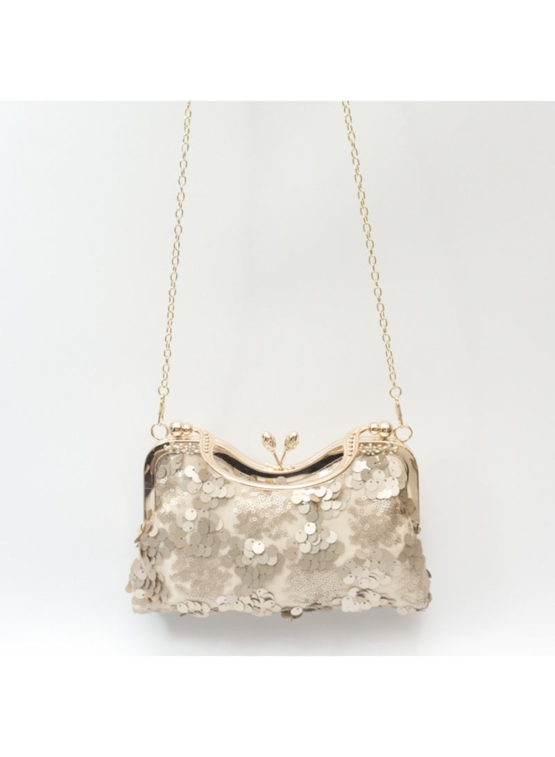 Women‘s Handbag Evening Bag Fashionable Sequin Clutch Vintage Shoulder Bag with Removable Chain Perfect for Weddings, Ramadan, Birthdays,Prom Party,Gift For Woman Girl Mother Teacher - Image 5