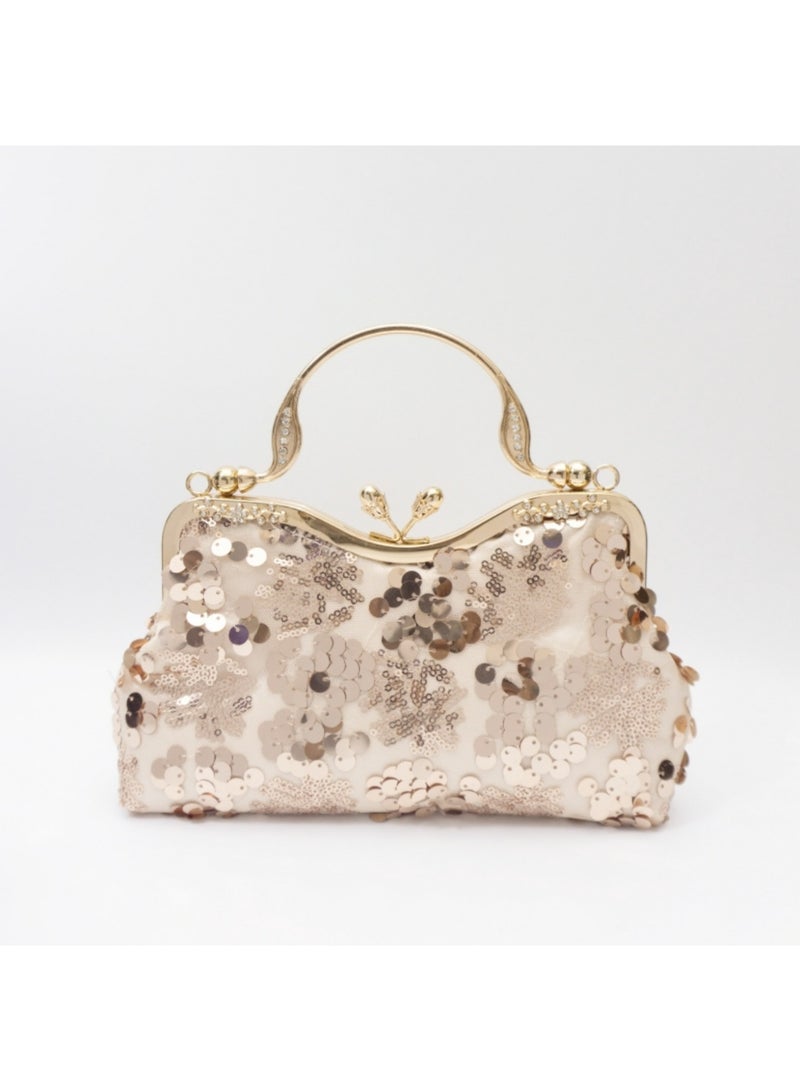 Women‘s Handbag Evening Bag Fashionable Sequin Clutch Vintage Shoulder Bag with Removable Chain Perfect for Weddings, Ramadan, Birthdays,Prom Party,Gift For Woman Girl Mother Teacher - Image 1