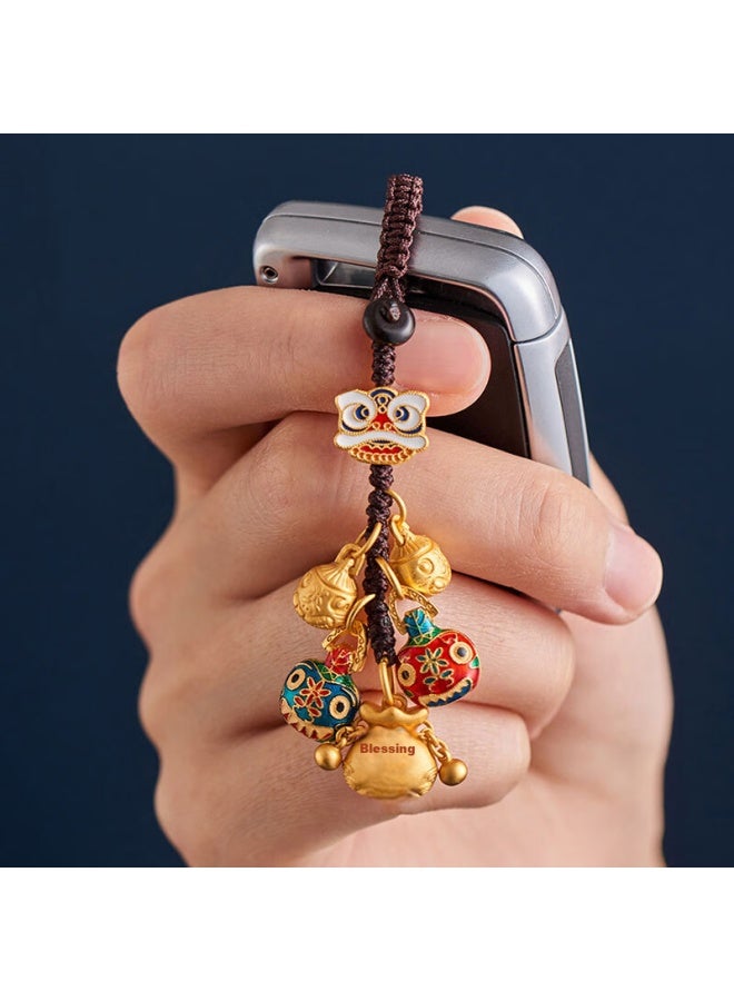 DiGallen Digalun Zodiac Year Keychain Pendant Bell Amulet Car Keychain Chain Rope For Men And Women, Ancient Method Golden Beast Of Wealth - Image 3
