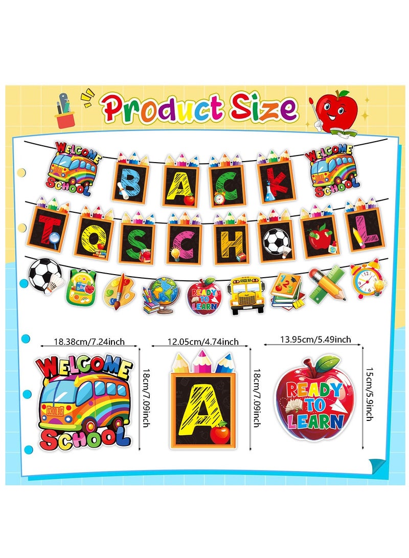 Tanwer Party Decoration Welcome Back School Season Flag Cake Label Balloon Set - Image 3