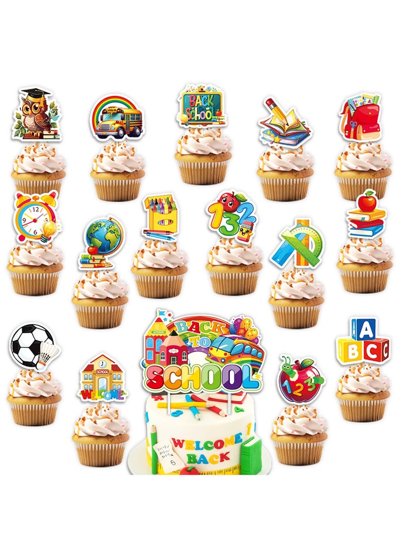 Tanwer Party Decoration Welcome Back School Season Flag Cake Label Balloon Set - Image 2