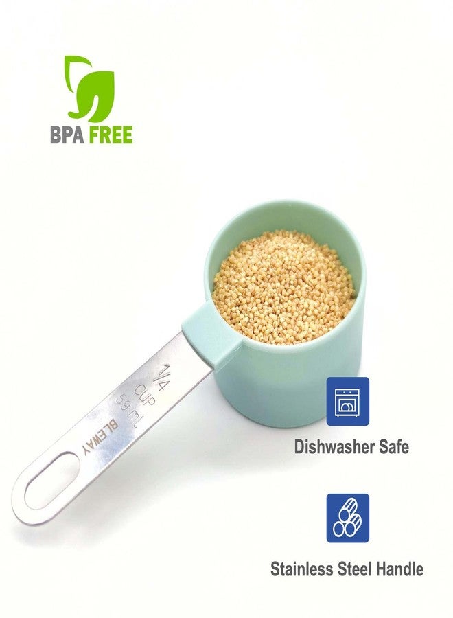 BLEWAY Easy to Read Measuring Cups & Spoons Set for Visually Impaired, Stackable,Large Print Measure Cups Set, Nesting Measure Cups with Stainless Steel Handle - Image 4