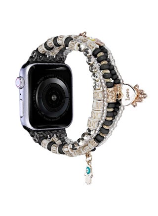 Replacement Strap Forest Style Beads Watch Band For Apple Watch Series 9&8&7 41mm / SE 3&SE 2&6&SE&5&4 40mm / 3&2&1 38mm Black - pzsku/ZF791F92D4D81E812E19AZ/45/_/1714875495/240ff94e-e614-4540-b809-112d0982b036